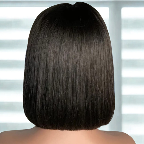 Perruque bob courte, perruque vietnamienne – Cheveux humains 100% naturels, Lace frontale 13x4, glueless - Densité 180%