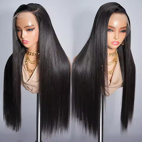 Perruques Lisses vietnamiennes – Cheveux humains 100% naturels, Lace frontale 13x4, Densité 180%