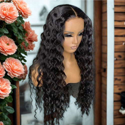 Perruque Water Wave – Cheveux Humains 100 % Naturels - perruque vietnamienne - Look Mouillé, Volume Léger Lace frontale 13x4 - Densité 180%