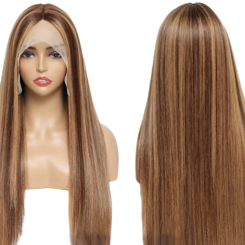 Perruques Lisses vietnamiennes – Cheveux humains 100% naturels, Lace frontale 13x4, Densité 180%