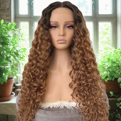 Perruque Water Wave HD Lace 13x4 – Cheveux humains 100 % Naturels - perruque vietnamienne - Look Mouillé, Volume Léger Lace frontale 13x4 - Densité 180%